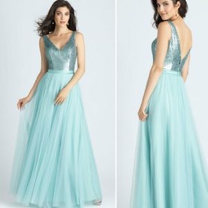 New Allure Bridals Bridesmaid Prom Maxi Dress Sz 12 #1513 Princess Gown TALL